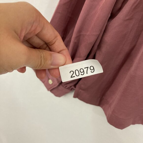 New GAP XXL Dusty Pink Soft Flowy Y Neck Relaxed Popover Long Sleeve Office - Picture 10 of 10